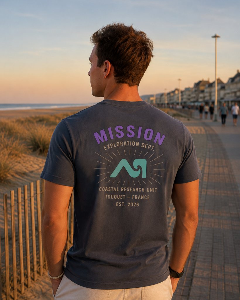 T-shirt Mission Exploration Dept. North Sea Blue, dos, blason